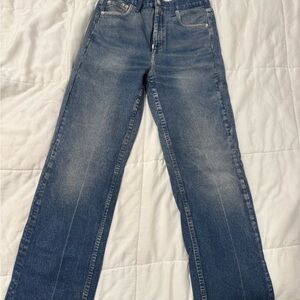 rag & bone Blue Washed Straight-Leg Jeans